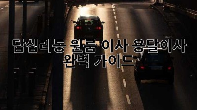 답십리동 원룸 이사? 용달이사 완벽 가이드!